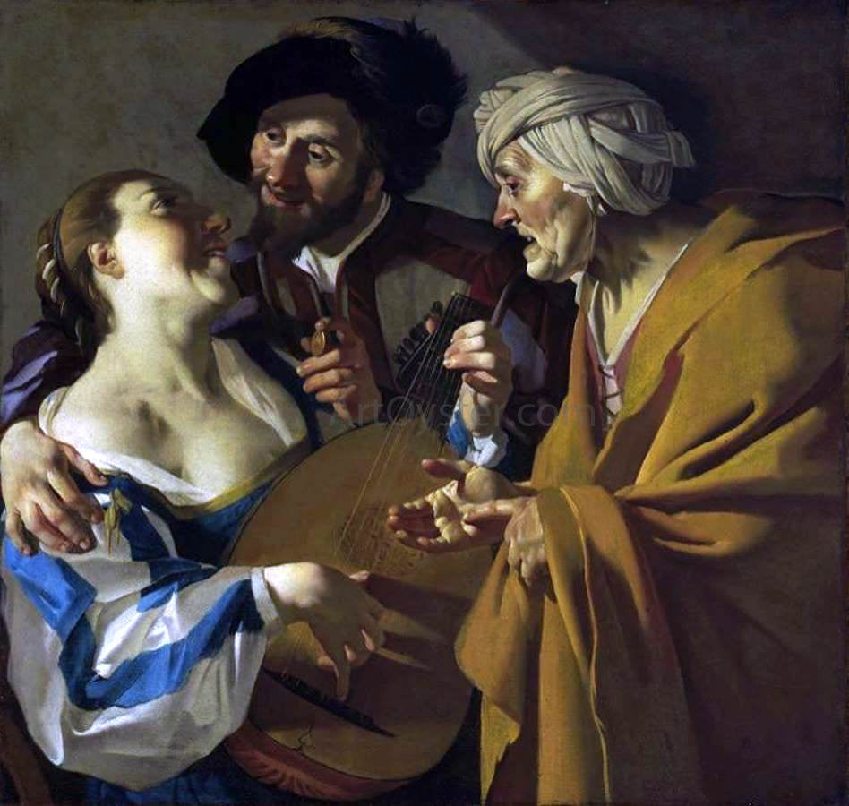 Dirck Van Baburen The Procuress - Hand Painted Oil Painting