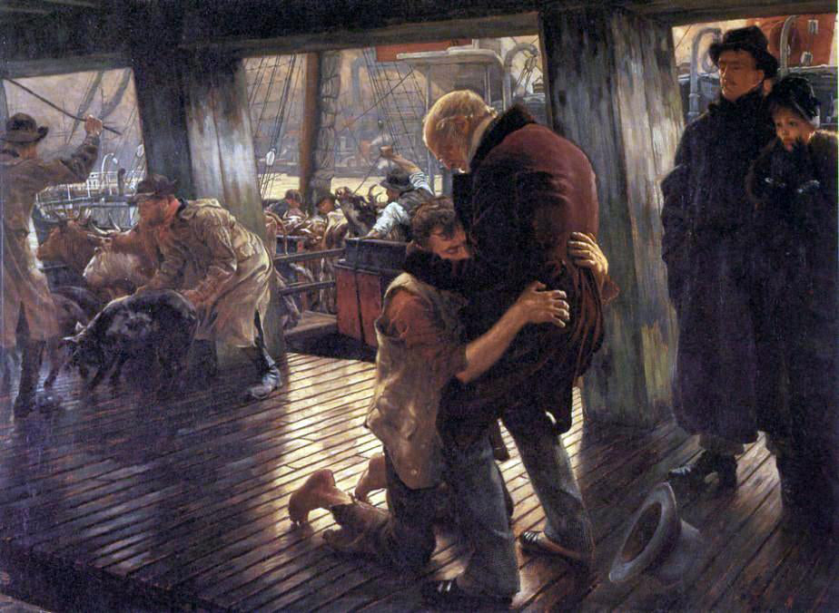 James Tissot The Prodigal Son in Modern Life: the Return - Hand Painted Oil Painting