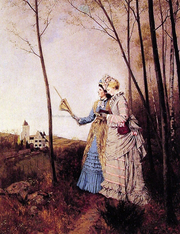 Max Volkhart The Promenade - Hand Painted Oil Painting