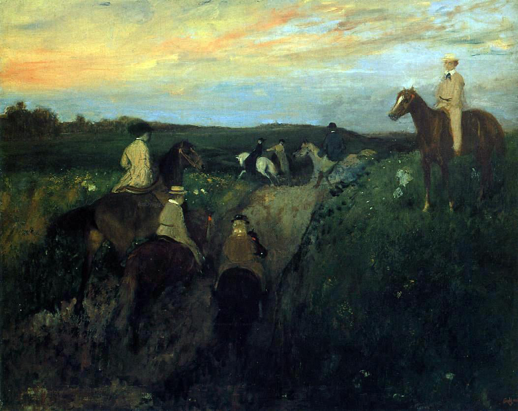 Edgar Degas The Promenade on Houseback - Hand Painted Oil Painting