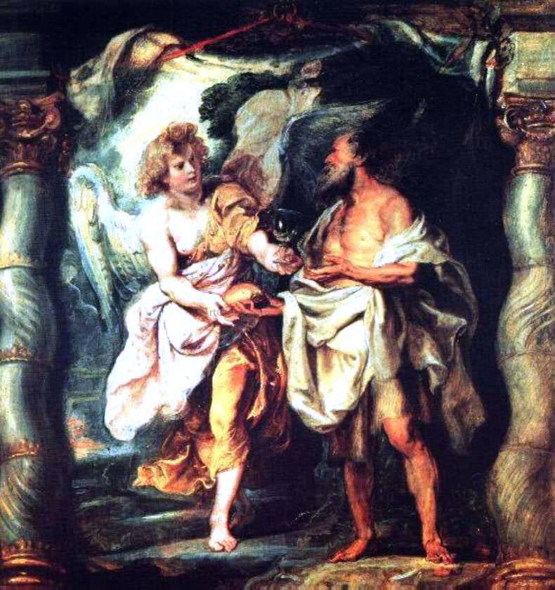 Peter Paul Rubens The Prophet Elijah Receiving Bread and Water from an Angel - Hand Painted Oil Painting