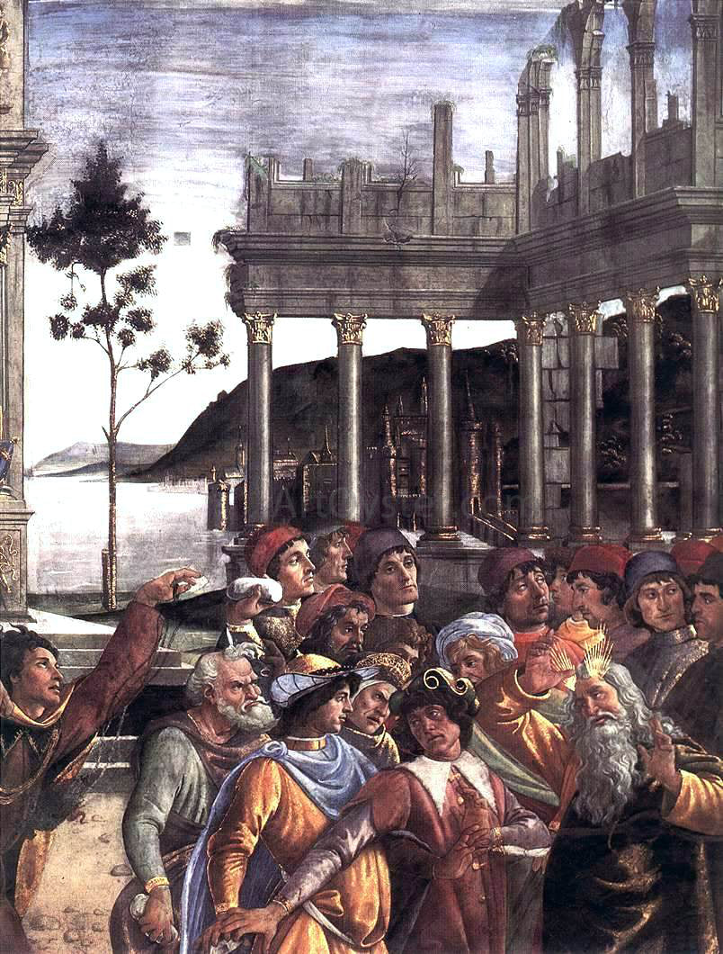 Sandro Botticelli The Punishment of Korah and the Stoning of Moses and Aaron (detail 4) (Cappella Sistina, Vatican) - Hand Painted Oil Painting