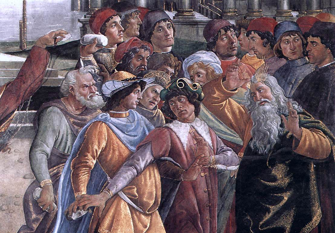 Sandro Botticelli The Punishment of Korah and the Stoning of Moses and Aaron (detail 5) (Cappella Sistina, Vatican) - Hand Painted Oil Painting
