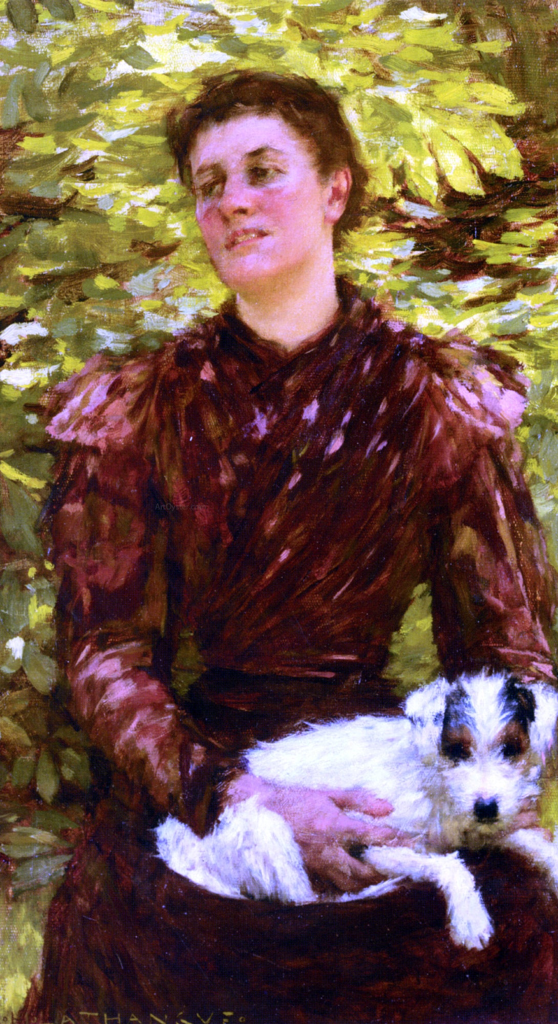 Henry Herbert La Thangue The Puppy - Hand Painted Oil Painting