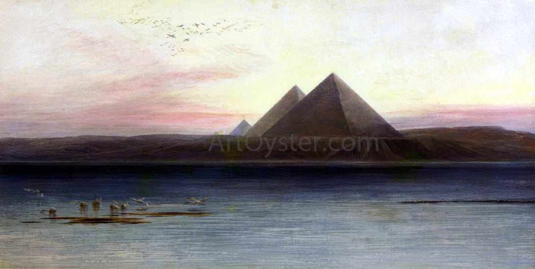 Edward Lear The Pyramids of Ghizeh - Hand Painted Oil Painting