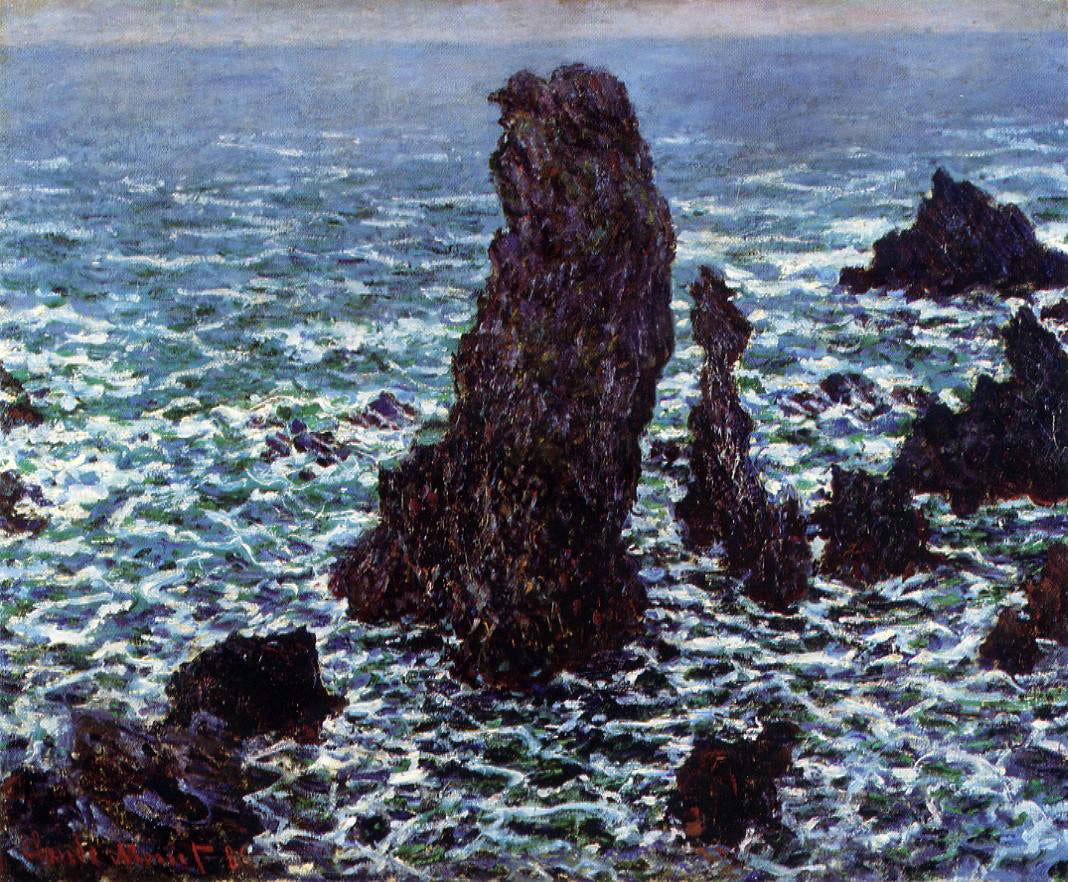 Claude Oscar Monet The 'Pyramids' of Port Coton, Belle-Ile-en-Mer - Hand Painted Oil Painting
