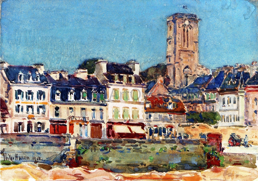 Frederick Childe Hassam The Quai, Lannion - Hand Painted Oil Painting