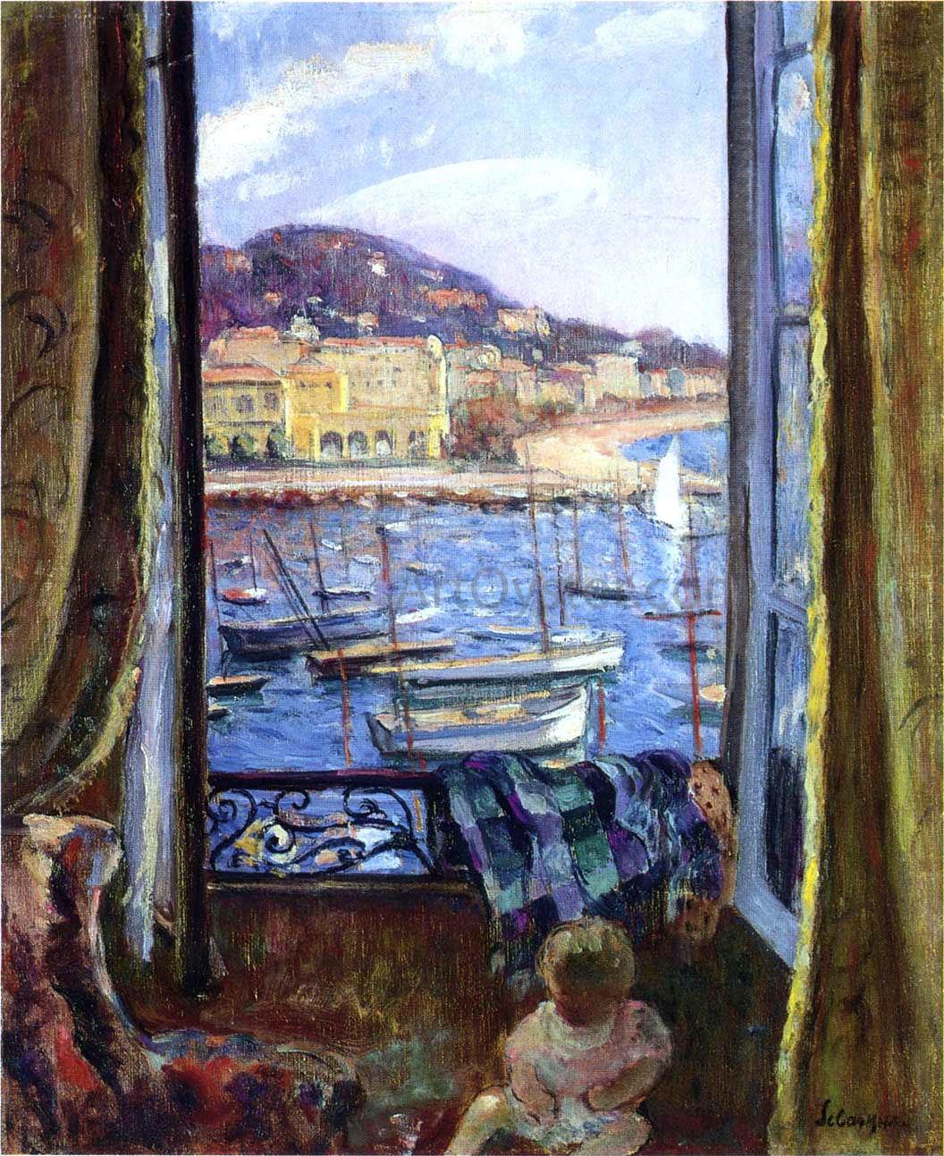 Henri Lebasque A Quay at St Pierre in Cannes - Hand Painted Oil Painting