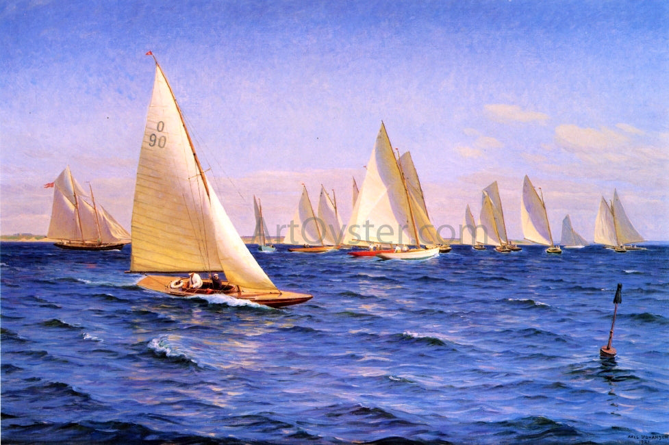 Axel Johansen The Race - Hand Painted Oil Painting