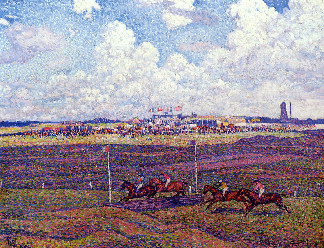 Theo Van Rysselberghe The Race Track at Boulogne-sur-Mer - Hand Painted Oil Painting