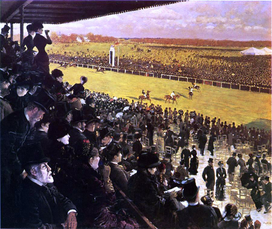 Giuseppe De Nittis The Races at Longchamps from the Grandstand - Hand Painted Oil Painting