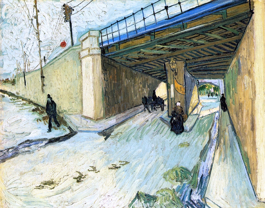 Vincent Van Gogh The Railway Bridge over Avenue Montmajour - Hand Painted Oil Painting