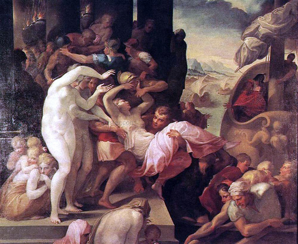 Francesco Primaticcio The Rape of Helene - Hand Painted Oil Painting