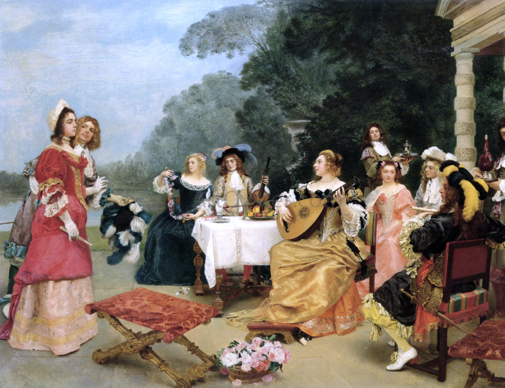 Gustave Jean Jacquet The Recital - Hand Painted Oil Painting
