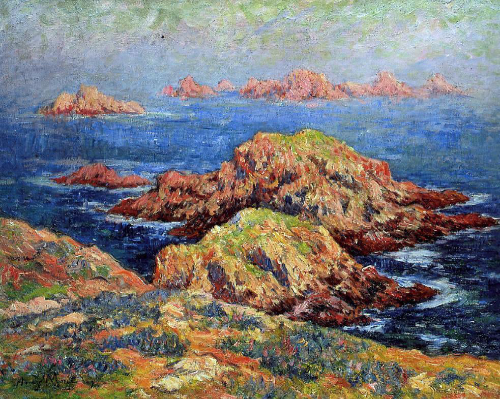 Henri Moret The Red Rocks at Ouessant - Hand Painted Oil Painting