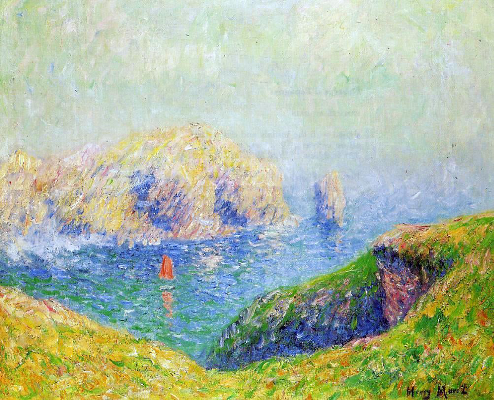 Henri Moret The Red Sail - Hand Painted Oil Painting