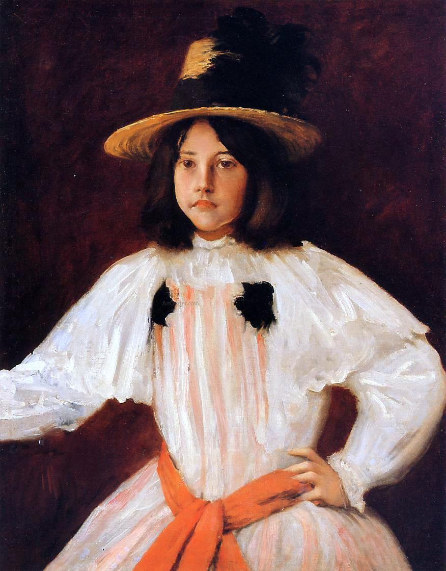 William Merritt Chase The Red Sash (also known as Portrait of the Artist's Daughter) - Hand Painted Oil Painting