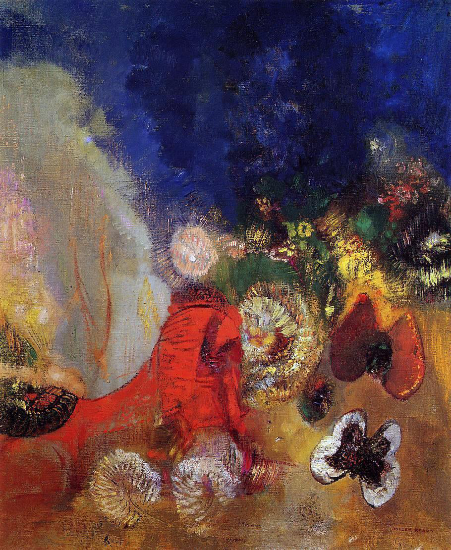 Odilon Redon The Red Sphinx - Hand Painted Oil Painting