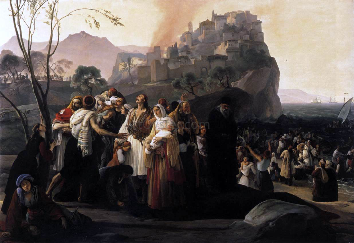 Francesco Hayez The Refugees of Parga - Hand Painted Oil Painting
