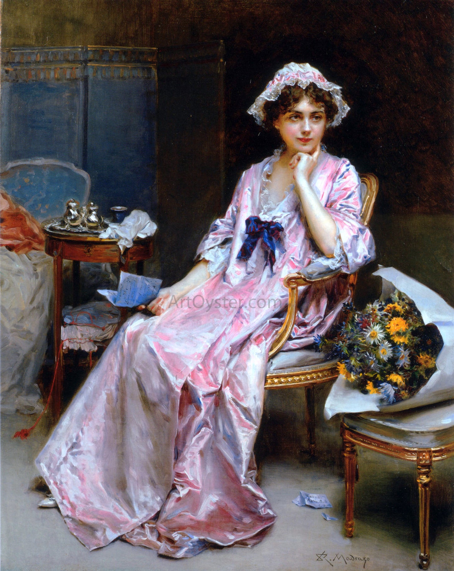 Raimundo de Madrazo Y Garreta The Reluctant Mistress - Hand Painted Oil Painting