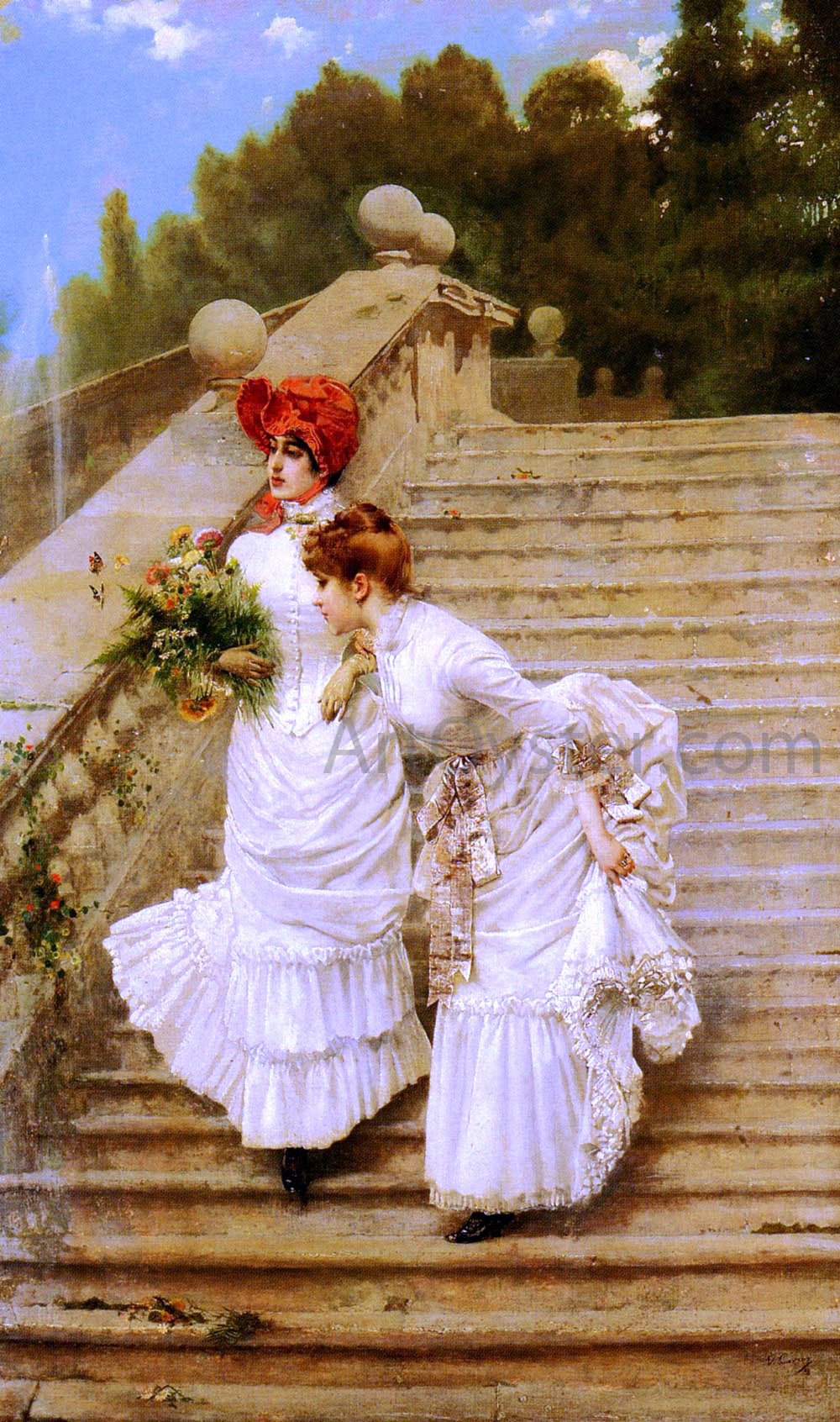 Vittorio Matteo Corcos The Rendezvous - Hand Painted Oil Painting