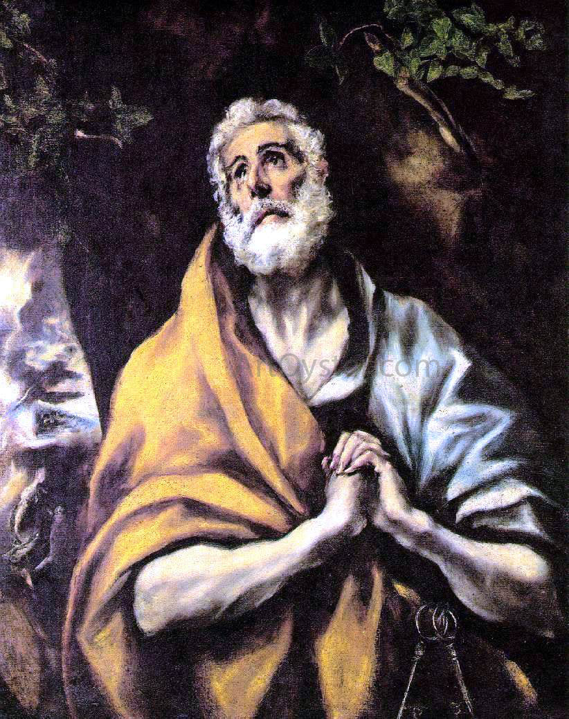 El Greco The Repentant Peter - Hand Painted Oil Painting