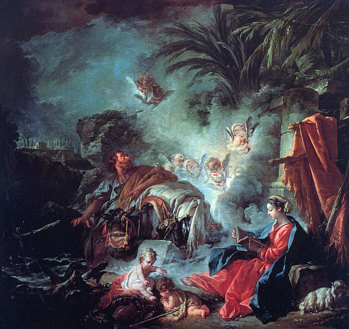 Francois Boucher The Rest on the Flight into Egypt - Hand Painted Oil Painting