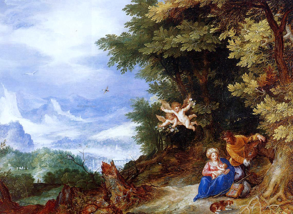 The Elder Jan Bruegel The Rest on the Flight to Egypt - Hand Painted Oil Painting