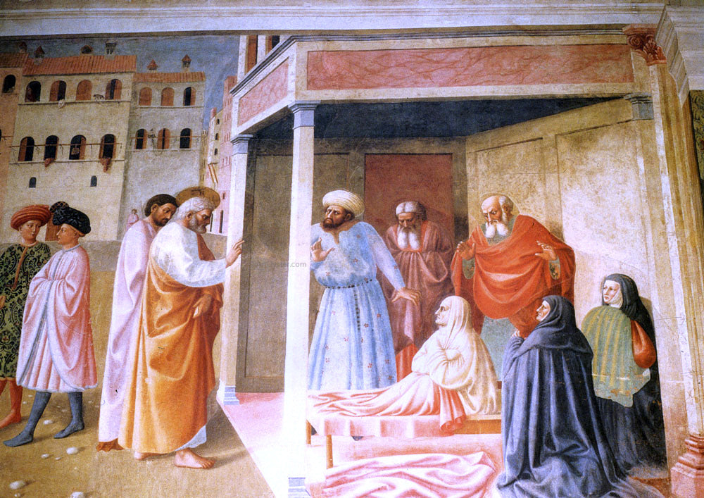 Tommaso Masolino The Resurrection of Tabatha - Hand Painted Oil Painting