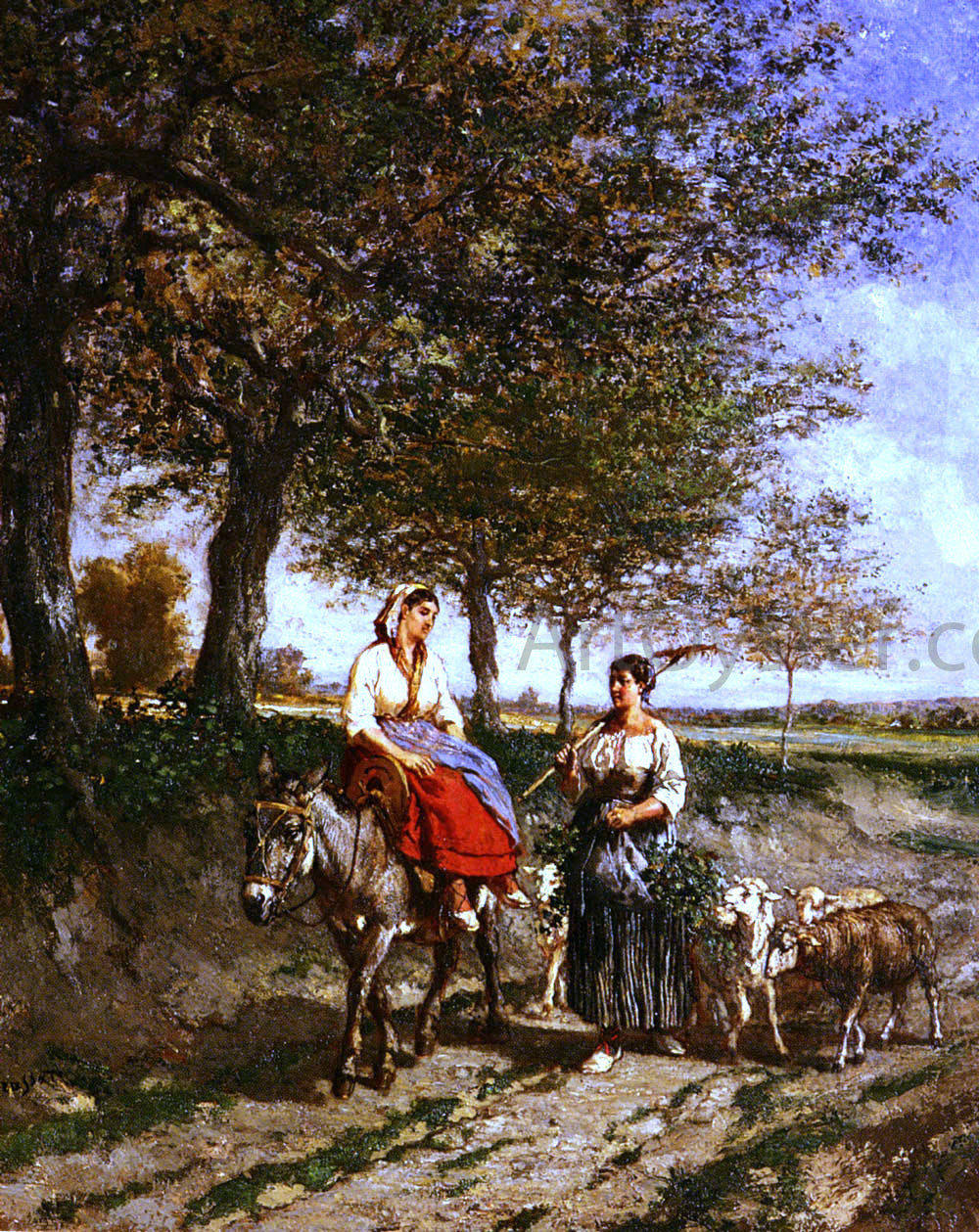 Jules Jacques Veyrassat The Return Home - Hand Painted Oil Painting