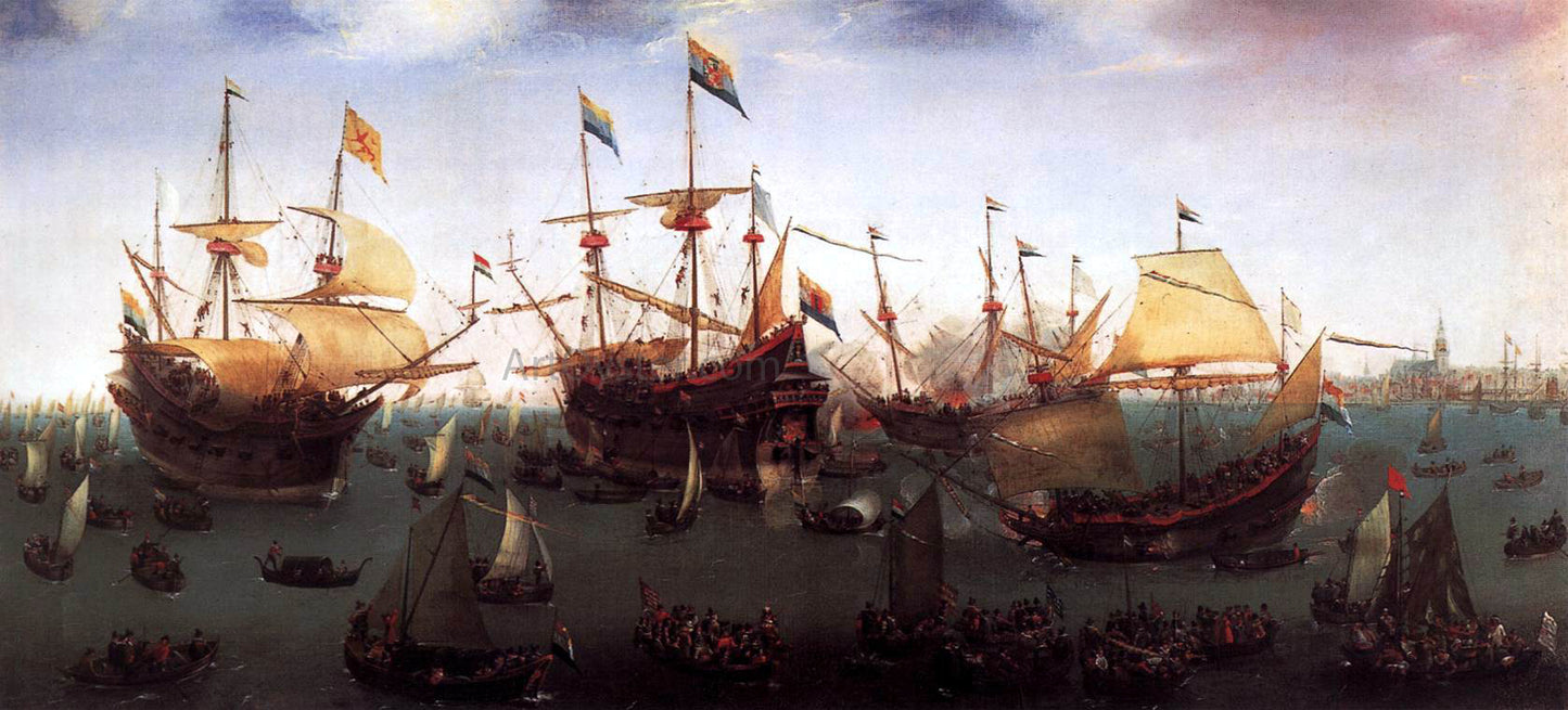 Hendrick Cornelisz Vroom The Return in Amsterdam of the Second Expedition to the East Indies - Hand Painted Oil Painting