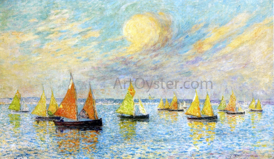 Ferdinand Du Puigaudeau The Return of the Fishing Fleet, Croisic - Hand Painted Oil Painting
