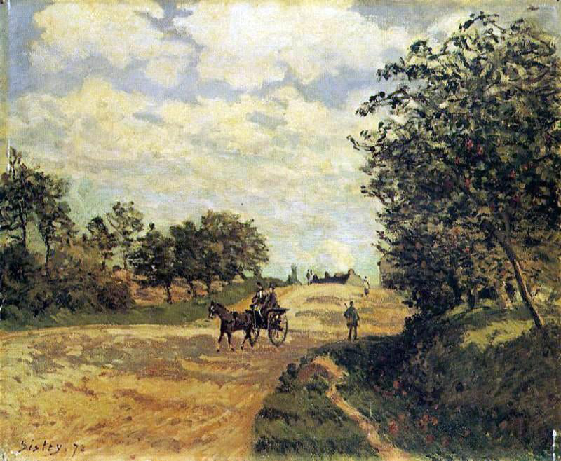  Alfred Sisley The Road from Mantes to Choisy-le-Roi - Hand Painted Oil Painting