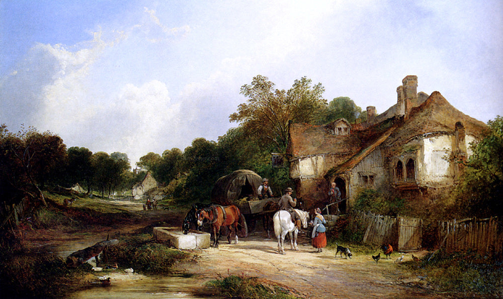 Senior William Shayer The Road Side Inn, Somerset - Hand Painted Oil Painting