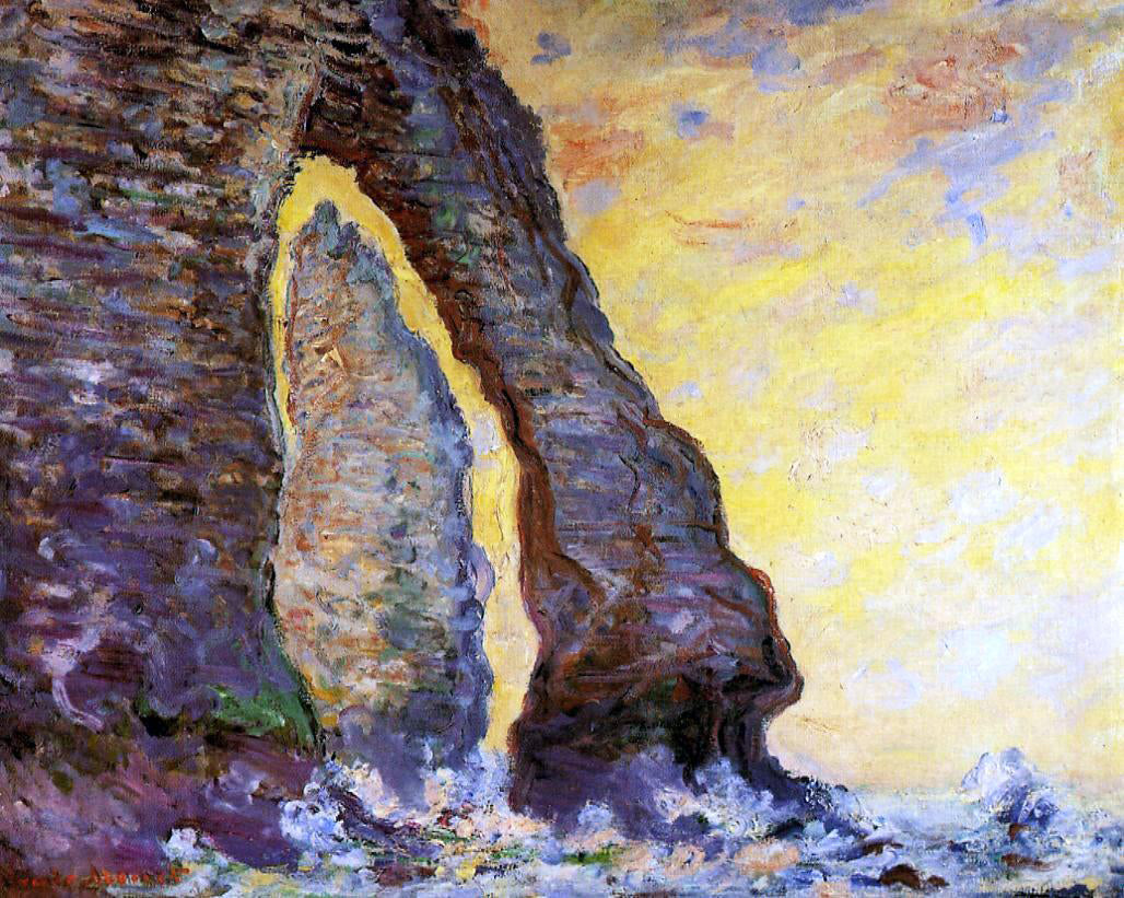 Claude Oscar Monet The Rock Needle Seen through the Porte d'Aval - Hand Painted Oil Painting