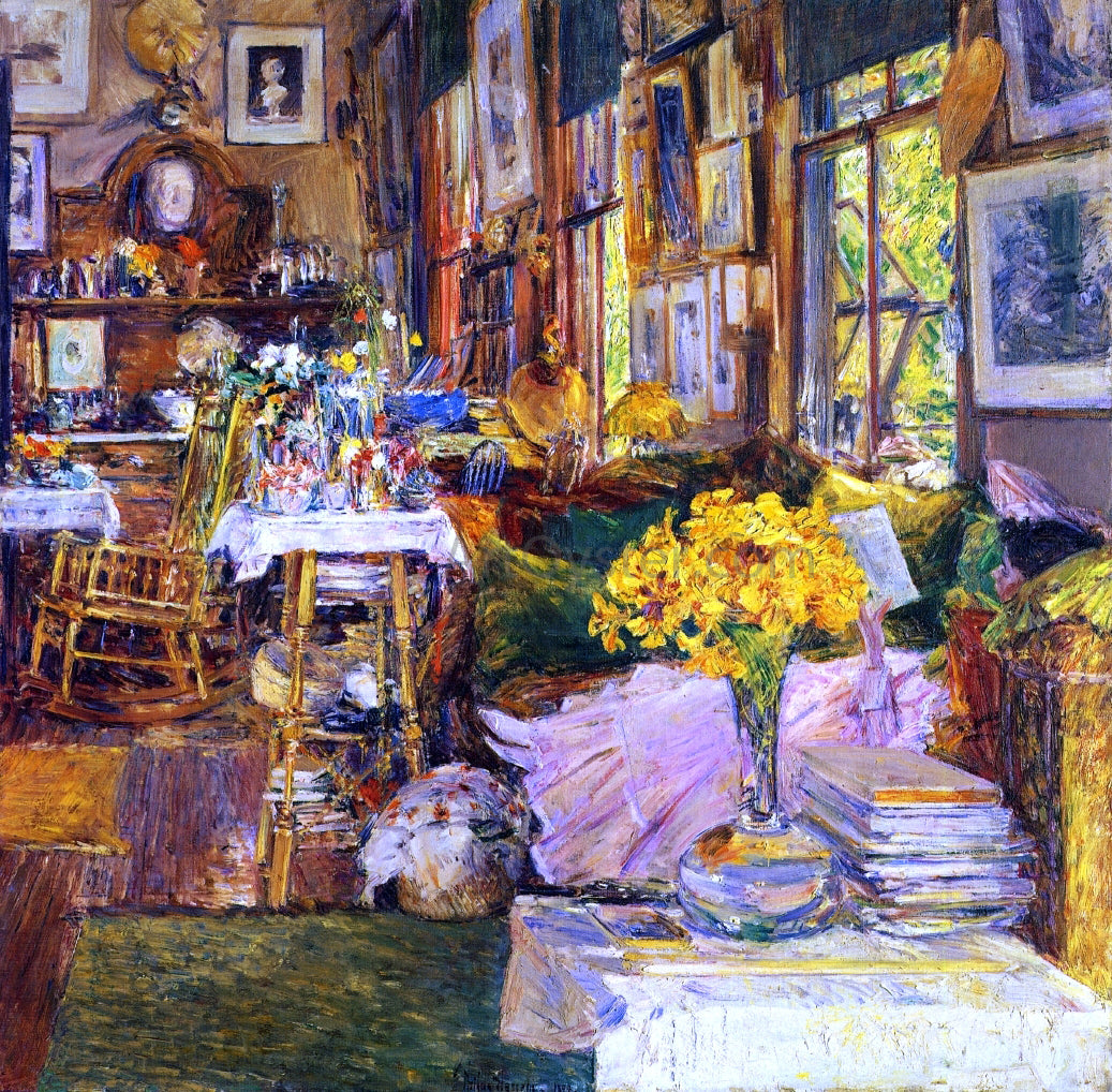 Frederick Childe Hassam A Room of Flowers - Hand Painted Oil Painting