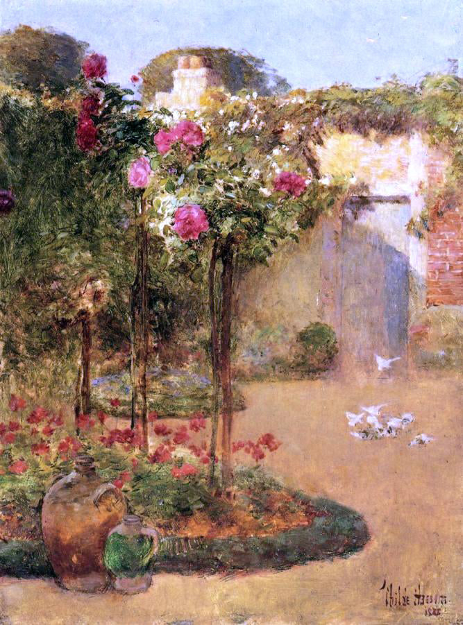  Frederick Childe Hassam The Rose Garden - Hand Painted Oil Painting