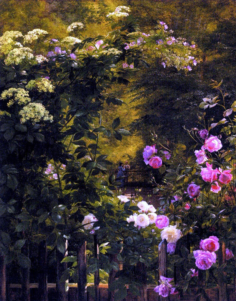  Carl Fredrik Aagard The Rose Garden - Hand Painted Oil Painting