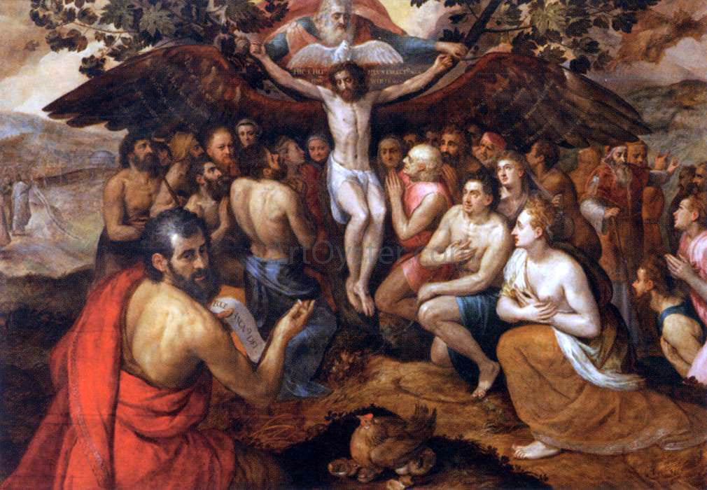 The Elder Frans Floris The Sacrifice of Jesus Christ, Son of God, Gathering and Protecting Mankind - Hand Painted Oil Painting