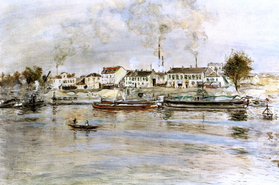 Jean-Francois Raffaelli The Saine at Suresnes, Issy-les-Mouleneaux - Hand Painted Oil Painting