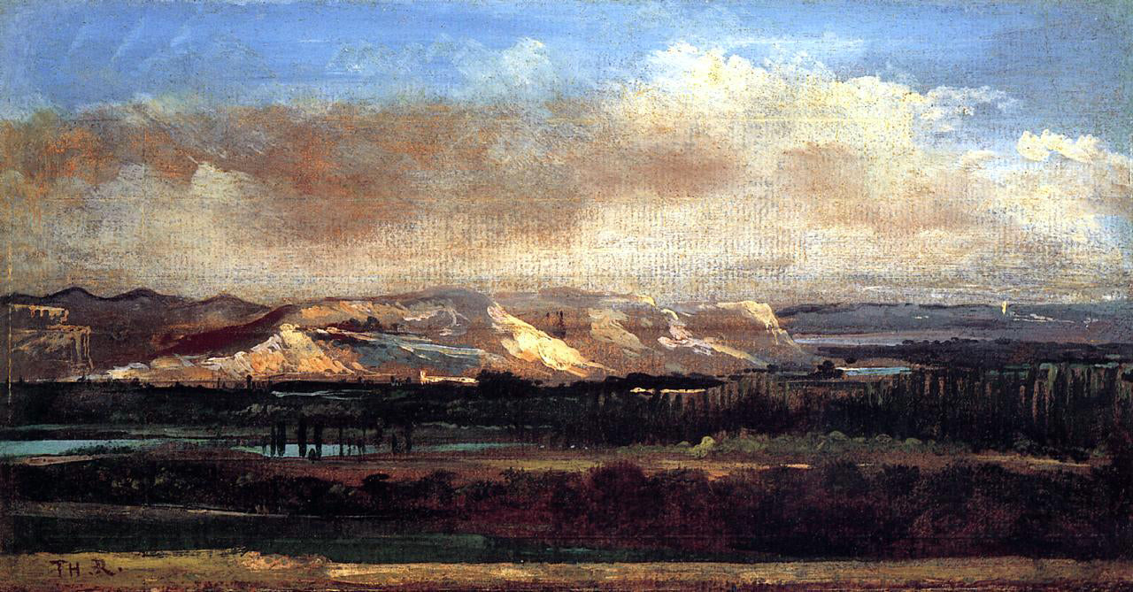 Theodore Rousseau The Saleve Cliffs near Geneva - Hand Painted Oil Painting