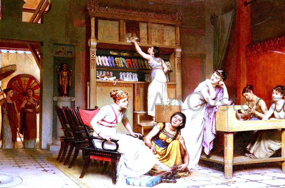 Pierre-Paul-Leon Glaize The Sandal Makers - Hand Painted Oil Painting