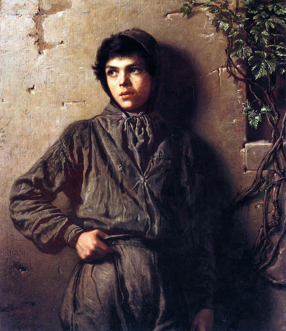 Eastman Johnson The Savoyard Boy - Hand Painted Oil Painting