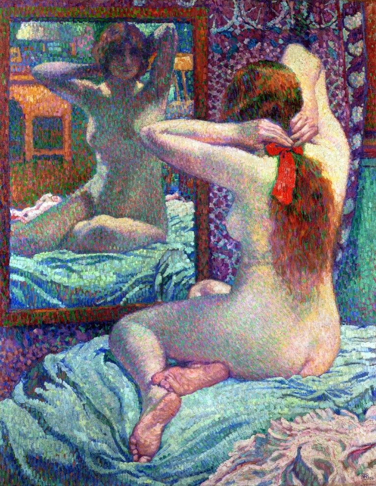 Theo Van Rysselberghe A Scarlet Ribbon - Hand Painted Oil Painting
