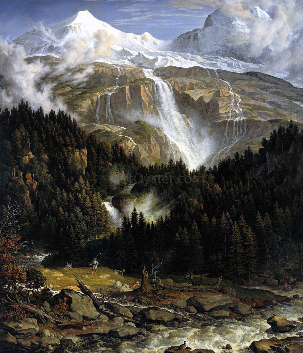Joseph Anton Koch The Schmadribach Falls - Hand Painted Oil Painting