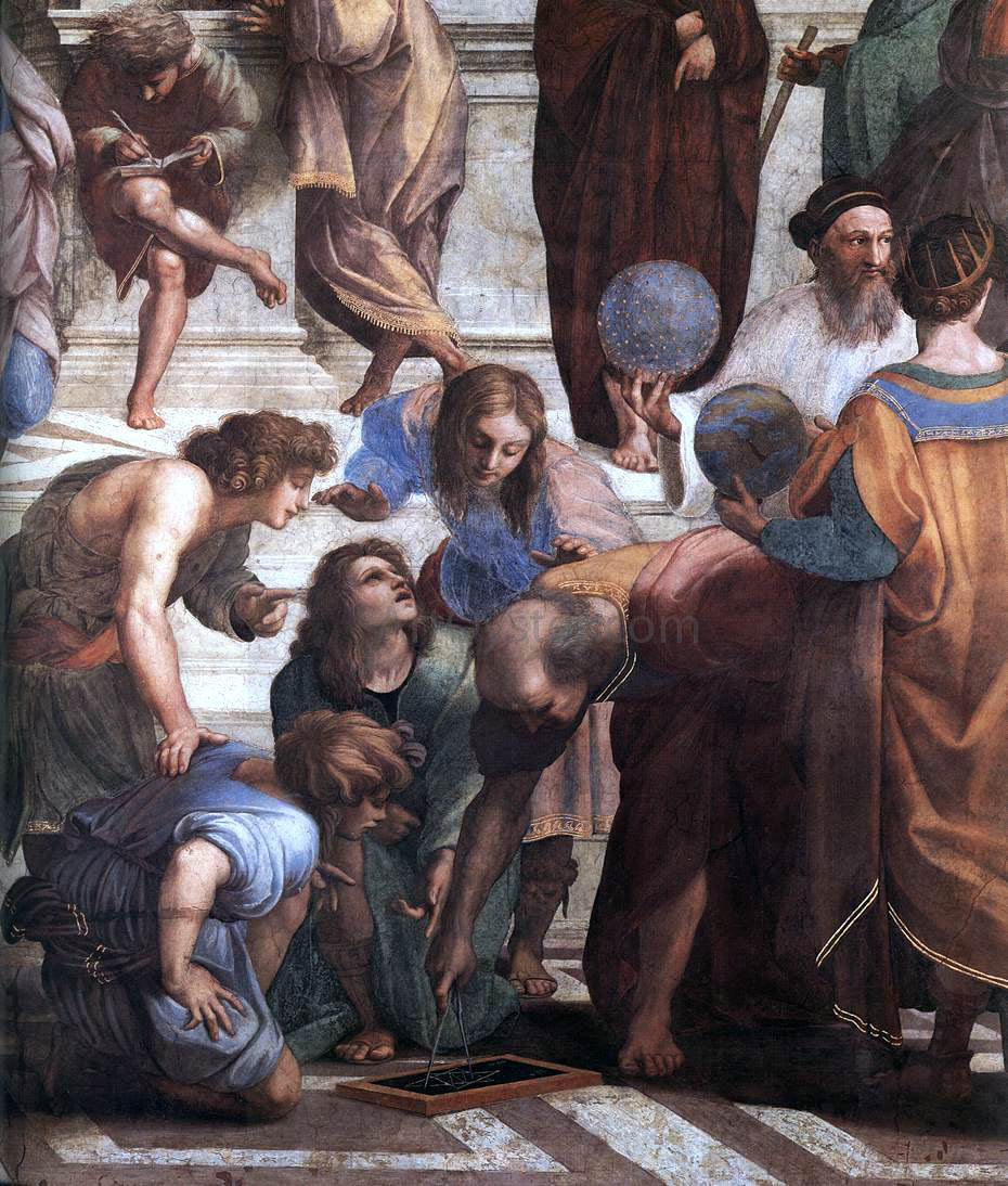 Raphael The School of Athens (detail 3) (Stanza della Segnatura) - Hand Painted Oil Painting