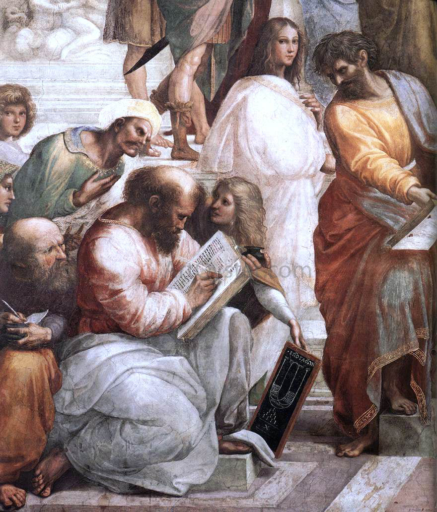 Raphael The School of Athens (detail 4) (Stanza della Segnatura) - Hand Painted Oil Painting