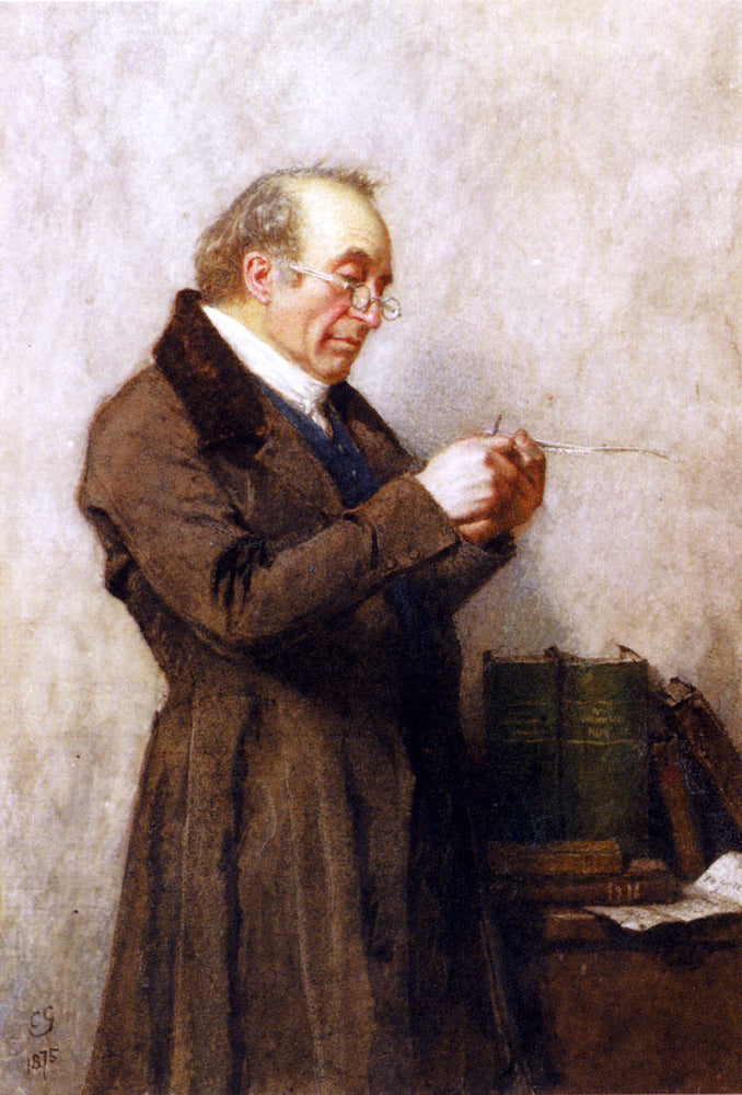 Charles Green The Schoolmaster - Hand Painted Oil Painting