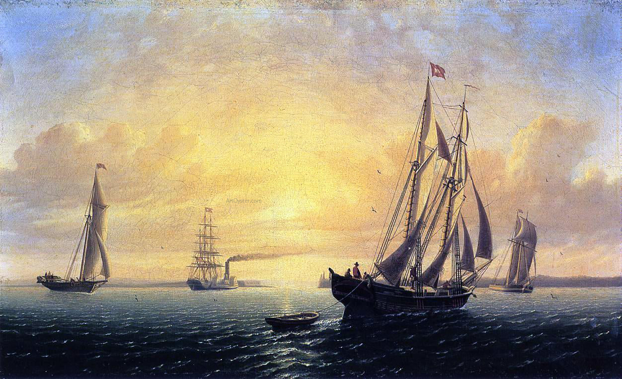 William Bradford The Schooner 'Jane' of Bath, Maine - Hand Painted Oil Painting