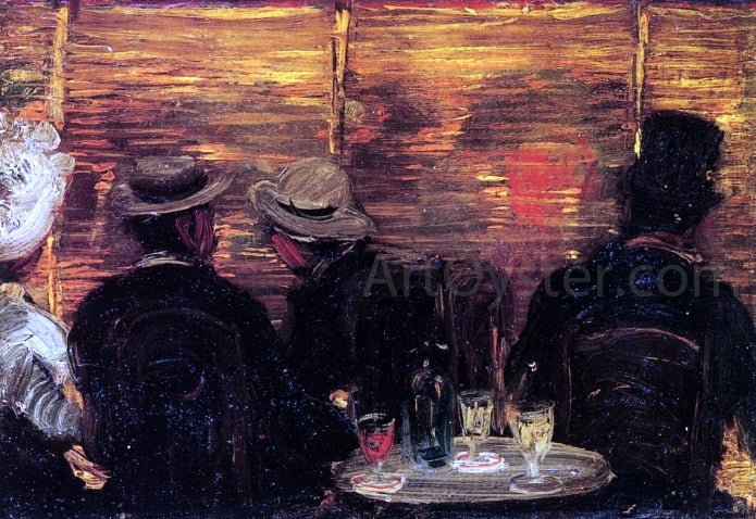 George Luks The Screen, Cafe de Versailles, Paris - Hand Painted Oil Painting